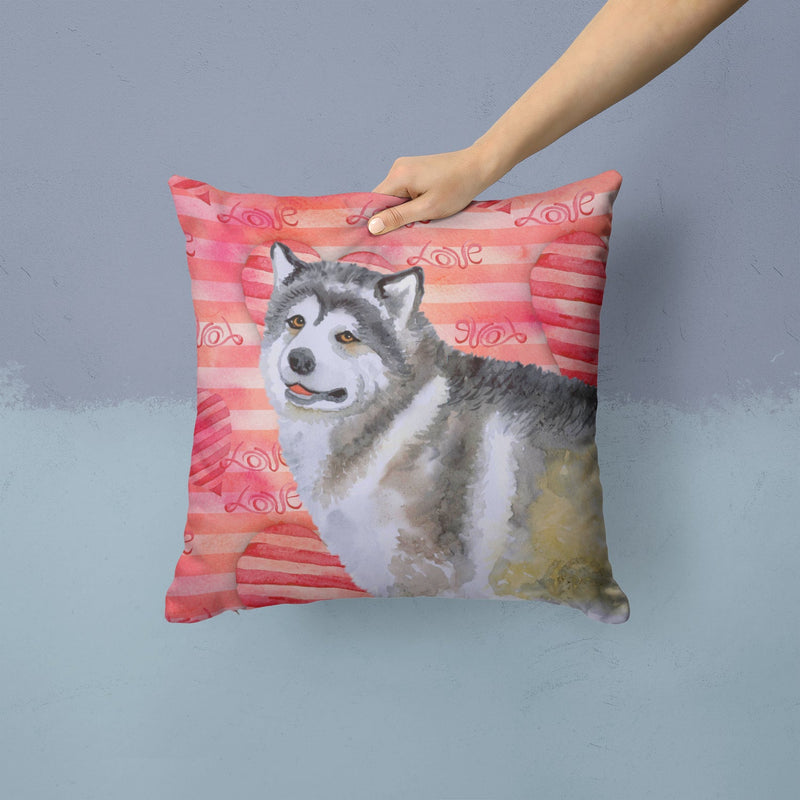 Alaskan Malamute Love Fabric Decorative Pillow BB9725PW1414