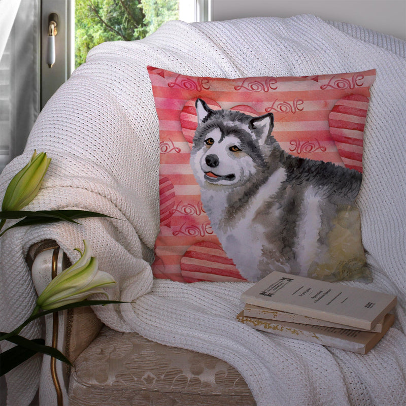 Alaskan Malamute Love Fabric Decorative Pillow BB9725PW1414