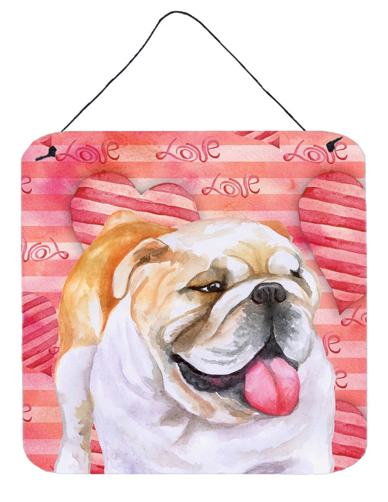 English Bulldog Love Wall or Door Hanging Prints BB9726DS66