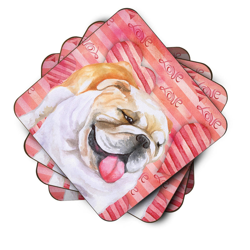 English Bulldog Love Foam Coaster  BB9726FC