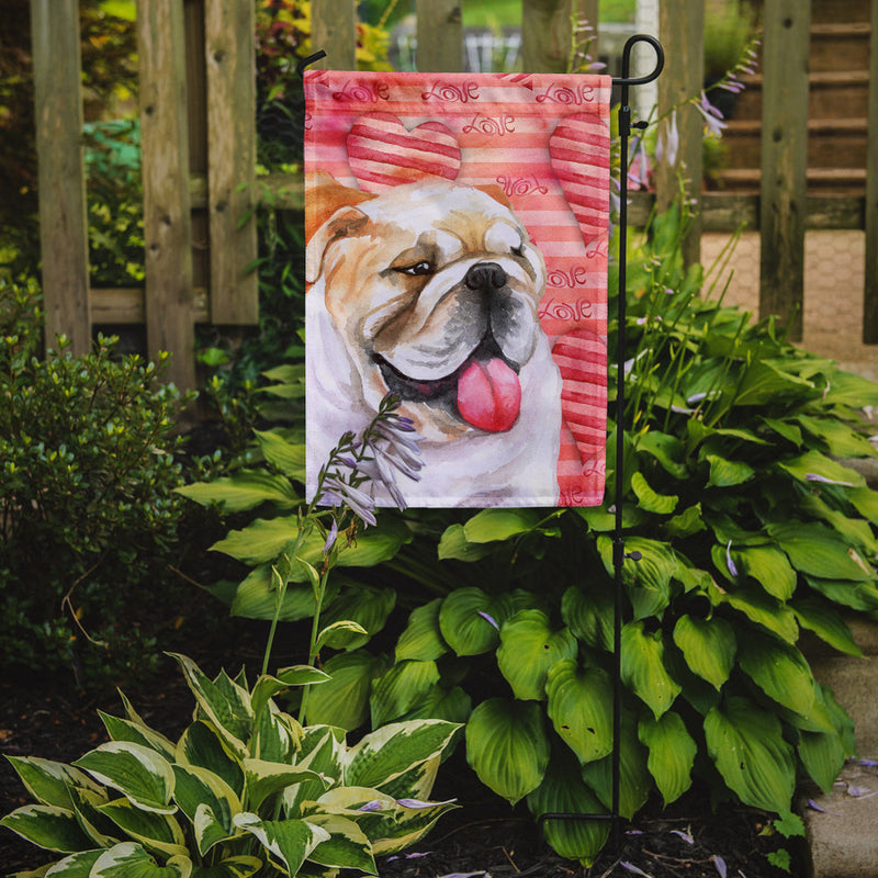 English Bulldog Love Garden Flag - Outdoor Decorative Yard Flag BB9726GF