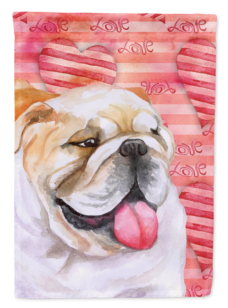 English Bulldog Love Garden Flag - Outdoor Decorative Yard Flag BB9726GF