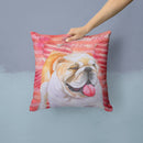 English Bulldog Love Throw Pillow - 14x14 Decorative Pillow – Art for Your Home & Patio BB9726PW1414