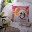 English Bulldog Love Throw Pillow - 14x14 Decorative Pillow – Art for Your Home & Patio BB9726PW1414