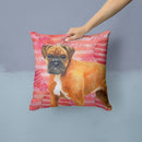German Boxer Love Throw Pillow - 14x14 Decorative Pillow – Art for Your Home & Patio BB9727PW1414