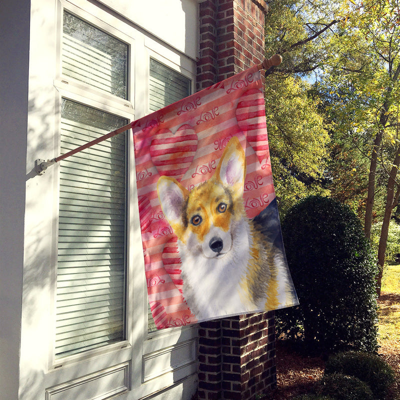 Pembroke Corgi Love Flag Canvas House Size BB9729CHF