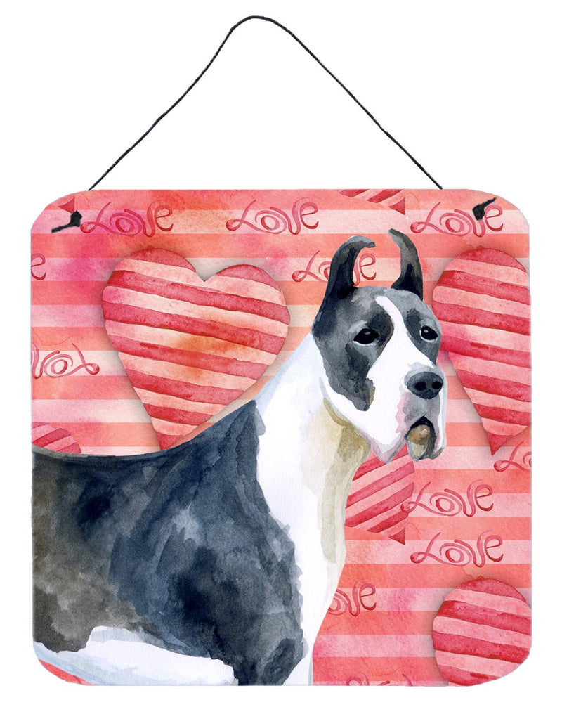 Harlequin Great Dane Love Wall or Door Hanging Prints BB9730DS66