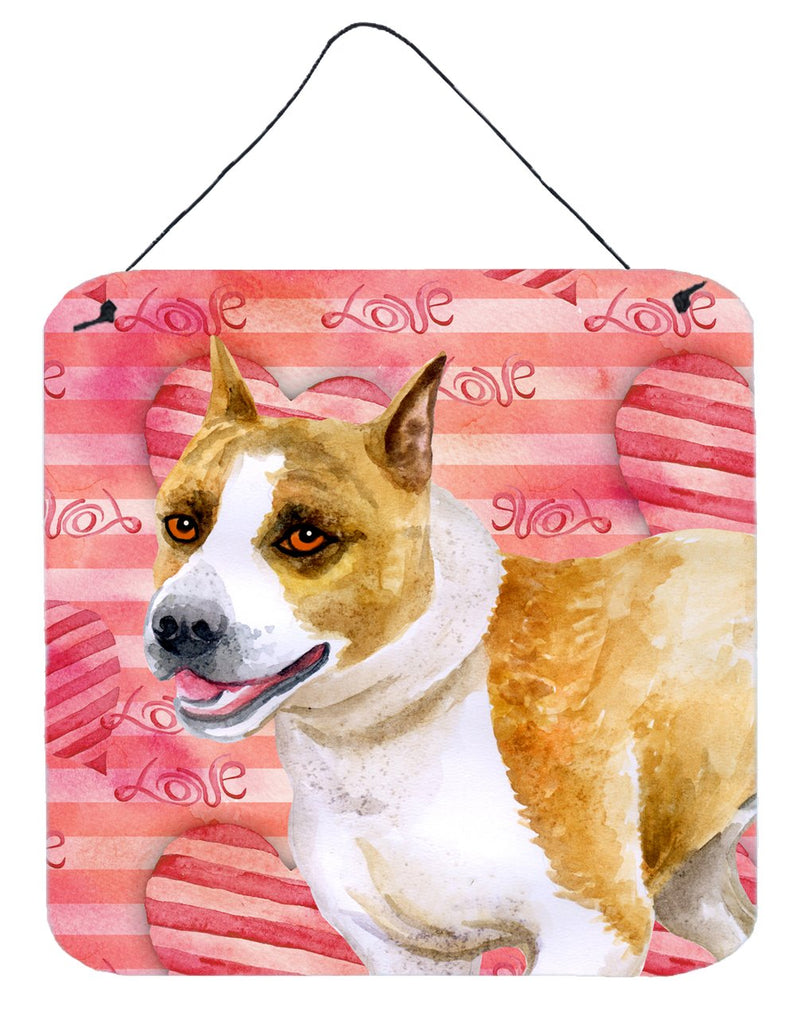 American Staffordshire Love Wall or Door Hanging Prints BB9731DS66