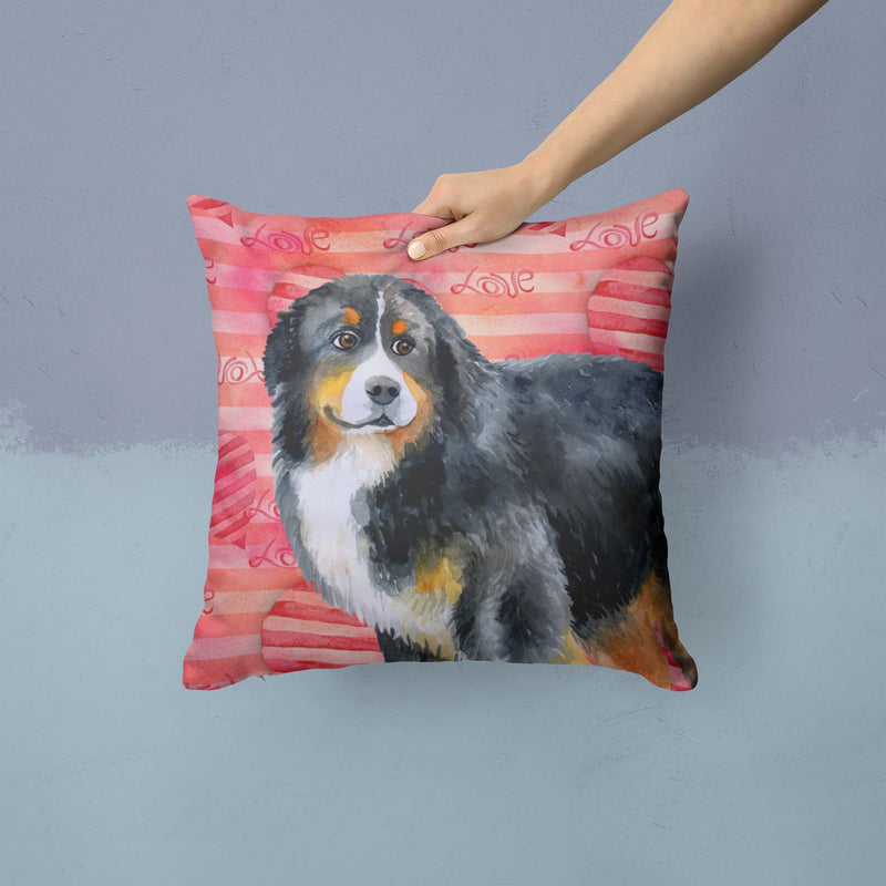 Bernese Mountain Dog Love Fabric Decorative Pillow BB9732PW1414