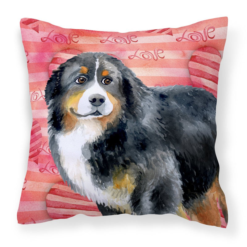 Bernese Mountain Dog Love Fabric Decorative Pillow BB9732PW1818