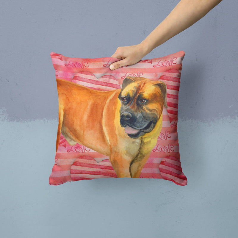 Boerboel Mastiff Love Fabric Decorative Pillow BB9733PW1414