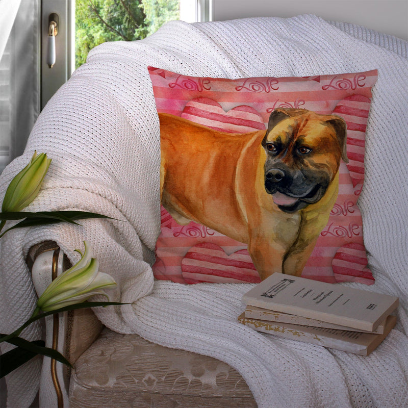 Boerboel Mastiff Love Fabric Decorative Pillow BB9733PW1414