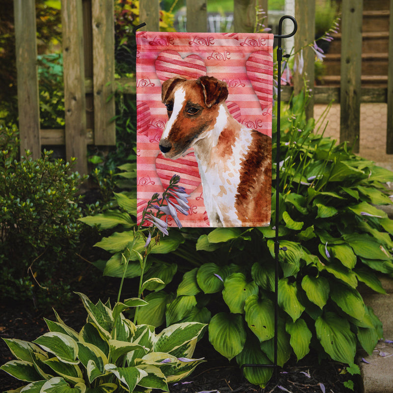 Smooth Fox Terrier Love Garden Flag - Outdoor Decorative Yard Flag BB9734GF