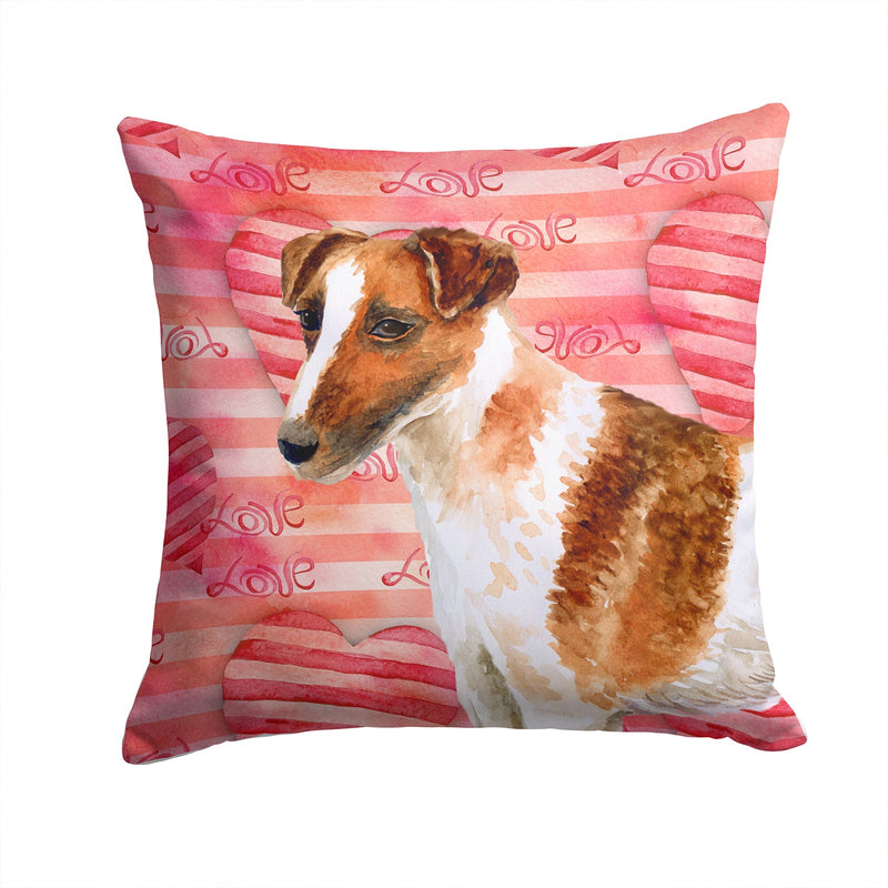 Smooth Fox Terrier Love Fabric Decorative Pillow BB9734PW1414