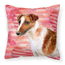 Smooth Fox Terrier Love Fabric Decorative Pillow BB9734PW1818