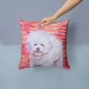 Bichon Frise Love Throw Pillow - 14x14 Decorative Pillow – Art for Your Home & Patio BB9735PW1414