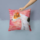 Fox Terrier Love Throw Pillow - 14x14 Decorative Pillow – Art for Your Home & Patio BB9737PW1414