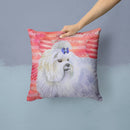 Maltese Love Throw Pillow - 14x14 Decorative Pillow – Art for Your Home & Patio BB9738PW1414