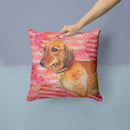 Dachshund Love Throw Pillow - 14x14 Decorative Pillow – Art for Your Home & Patio BB9739PW1414