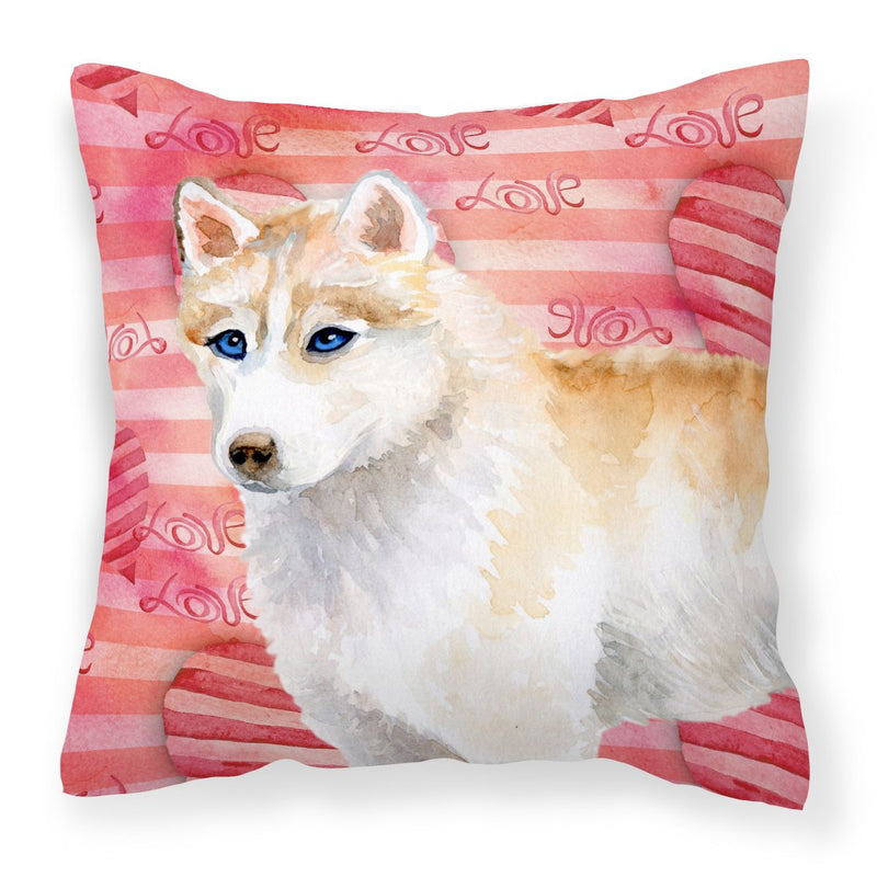 Siberian Husky Love Fabric Decorative Pillow BB9742PW1818