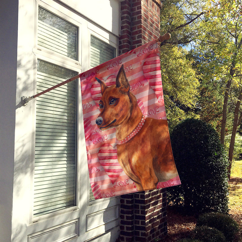 Miniature Pinscher Love Flag Canvas House Size BB9743CHF