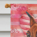 Miniature Pinscher Love House Flag 28x40 Porch Sleeve Pole Decorative Outside Yard Banner Artwork Wall Hanging, Polyester