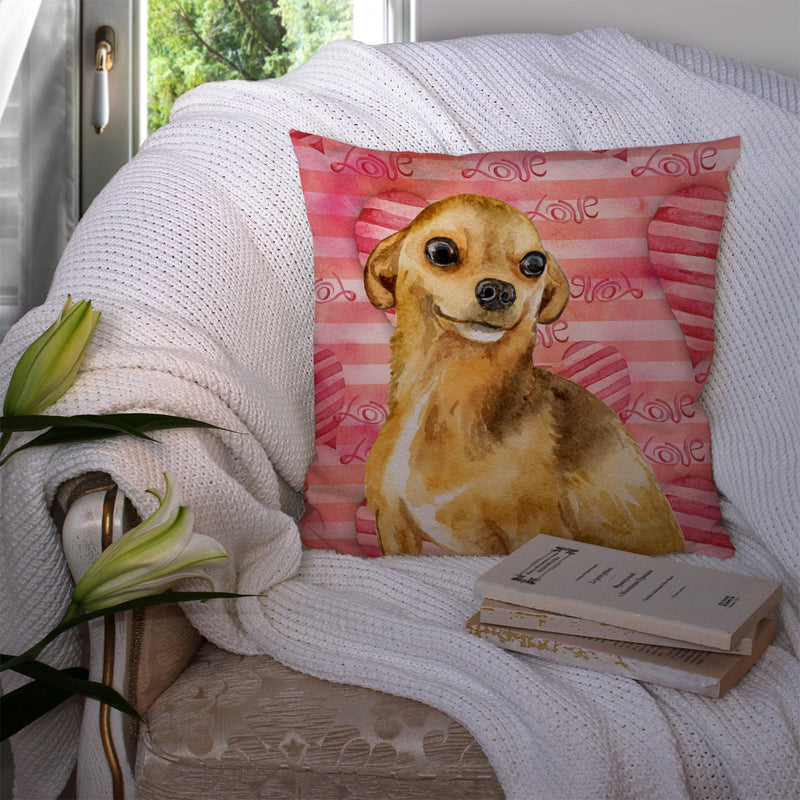 Chihuahua Love Throw Pillow - 14x14 Decorative Pillow – Art for Your Home & Patio BB9745PW1414