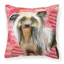 Chinese Crested Love Fabric Decorative Pillow BB9746PW1818