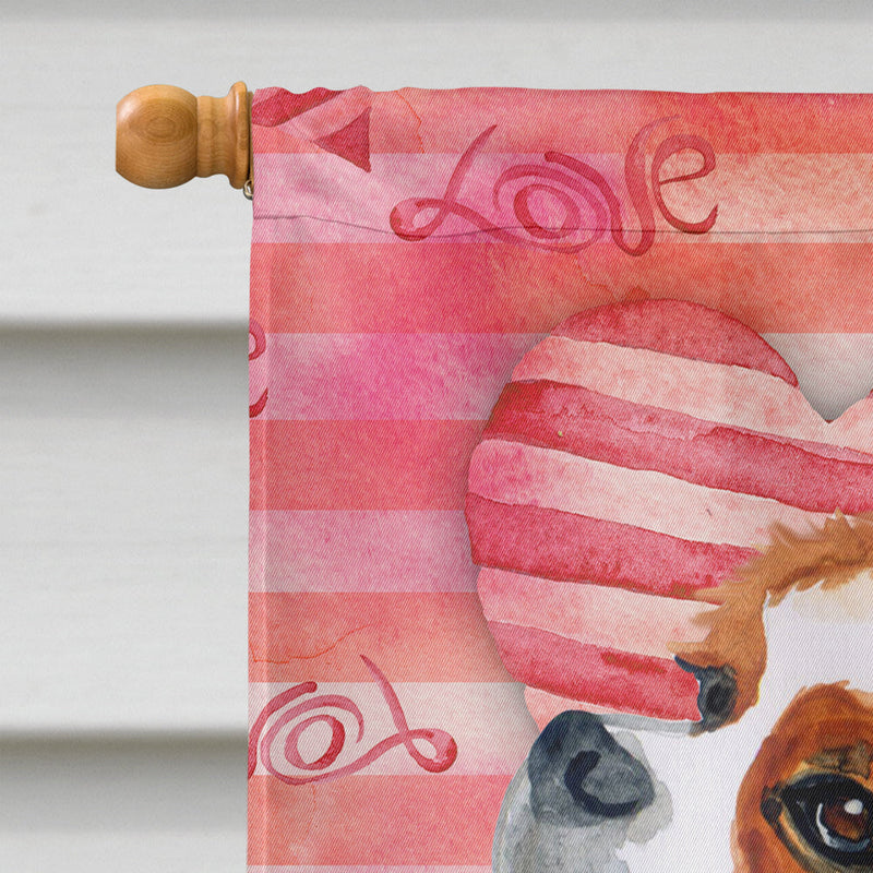 Cavalier Spaniel Love Flag Canvas House Size BB9750CHF