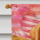 Golden Retriever Love Flag Canvas House Size BB9751CHF