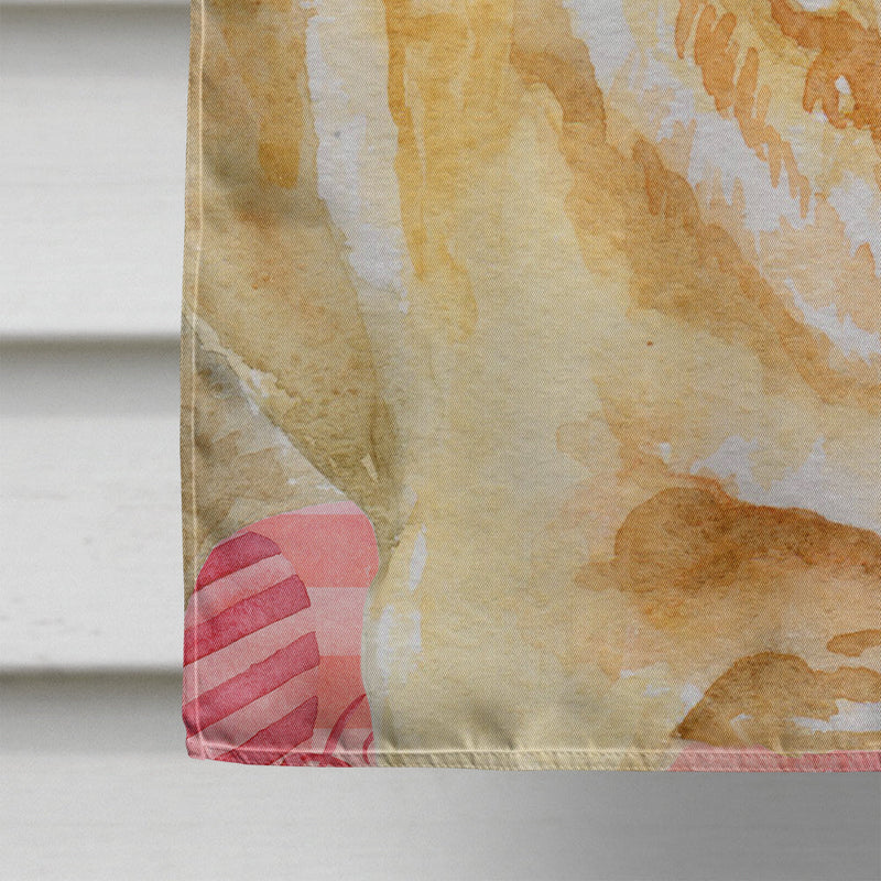 Golden Retriever Love Flag Canvas House Size BB9751CHF