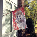 Poodle Love House Flag 28x40 Porch Sleeve Pole Decorative Outside Yard Banner Artwork Wall Hanging, Polyester