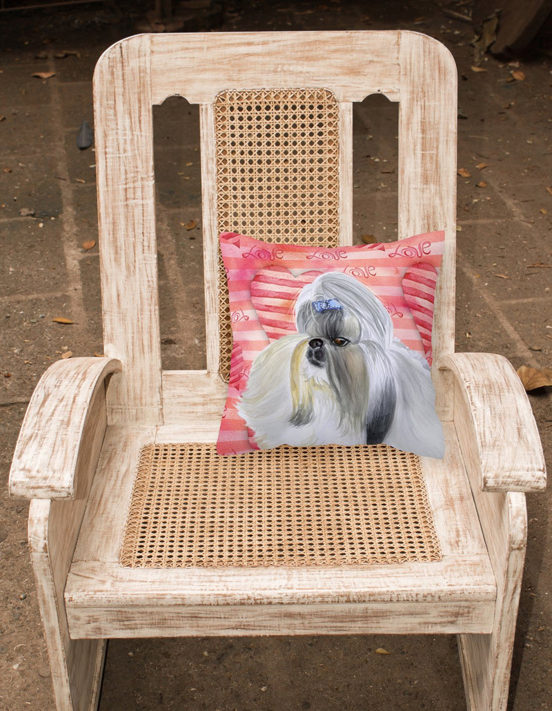 Shih Tzu Love Fabric Decorative Pillow BB9753PW1818