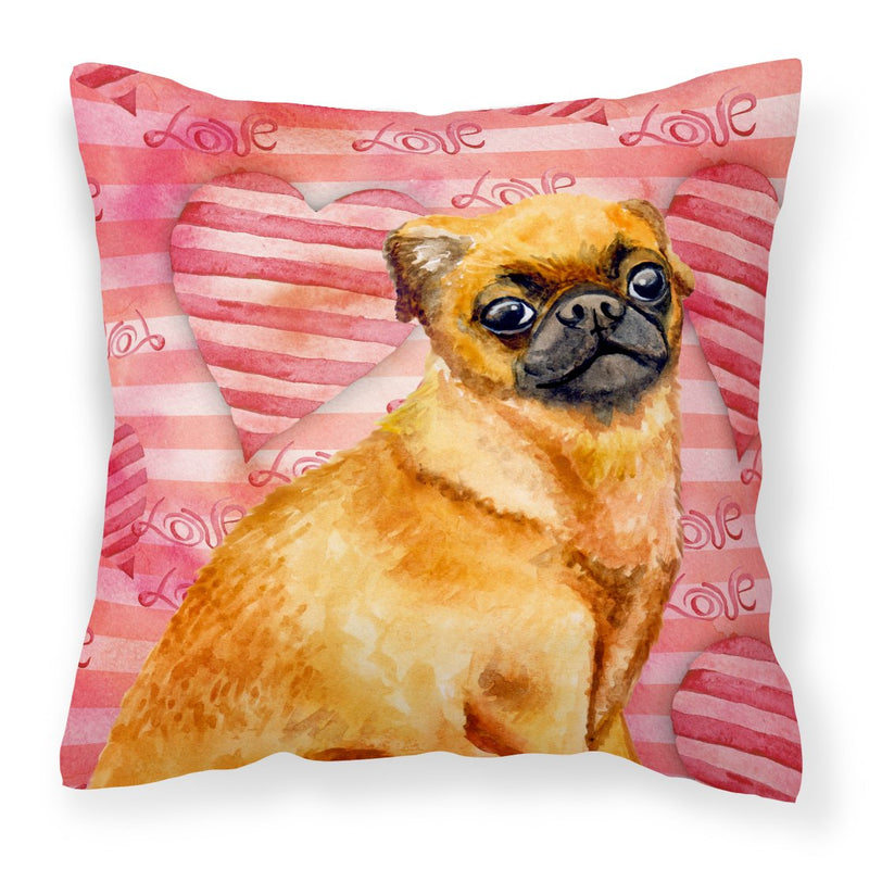 Small Brabant Griffon Love Fabric Decorative Pillow BB9754PW1818