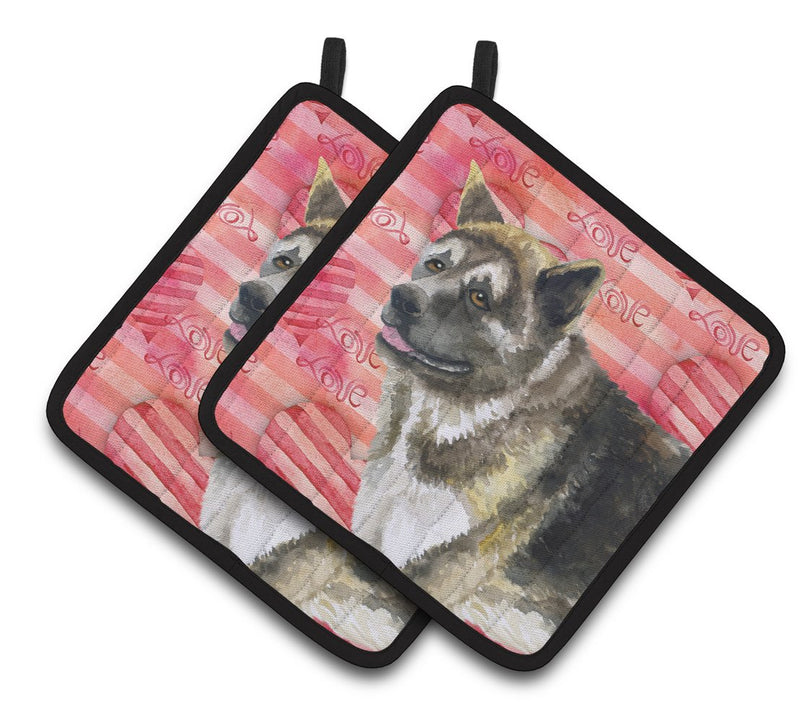 American Akita Love Pair of Pot Holders BB9756PTHD