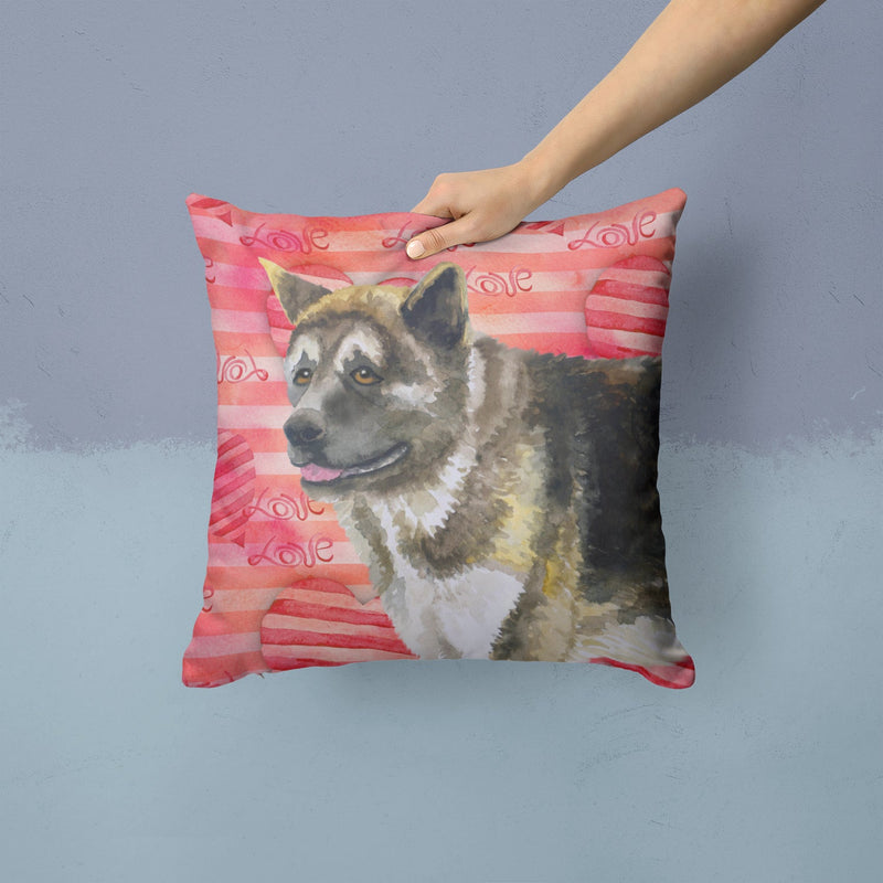 American Akita Love Fabric Decorative Pillow BB9756PW1414