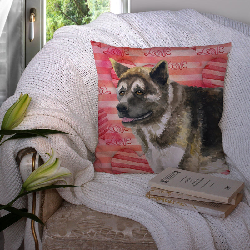 American Akita Love Fabric Decorative Pillow BB9756PW1414