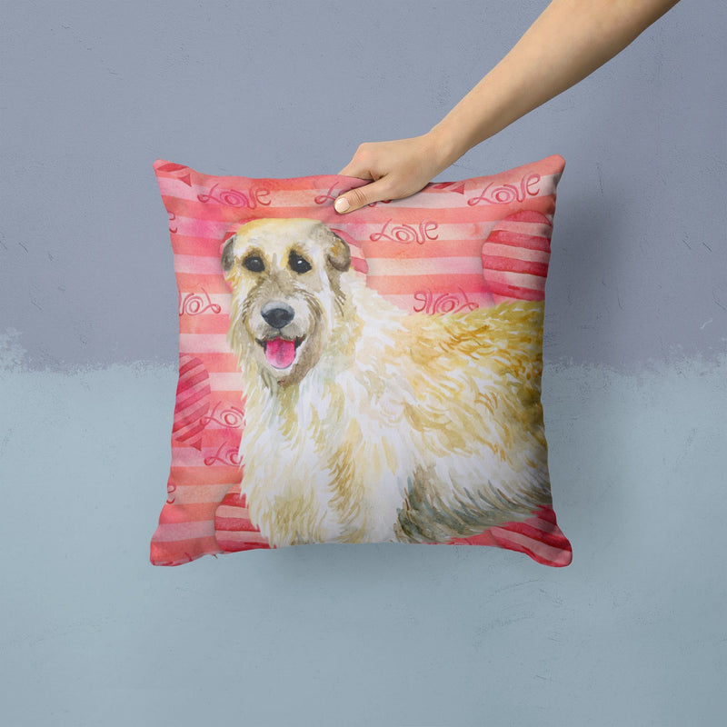 Irish Wolfhound Love Throw Pillow - 14x14 Decorative Pillow – Art for Your Home & Patio BB9757PW1414