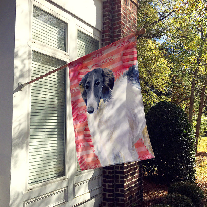 Borzoi Love Flag Canvas House Size BB9759CHF