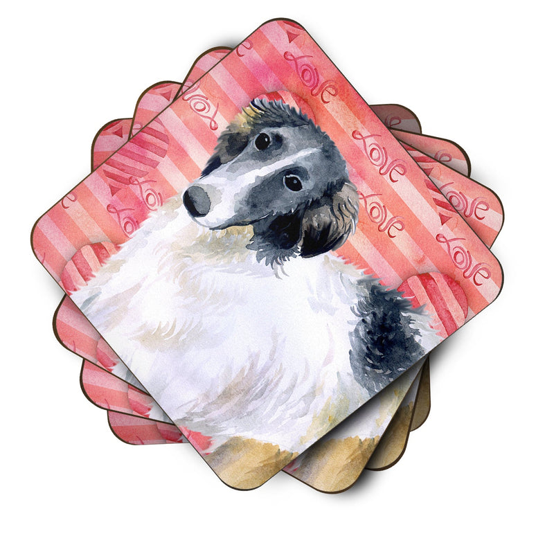 Borzoi Love Foam Coaster Set of 4 BB9759FC