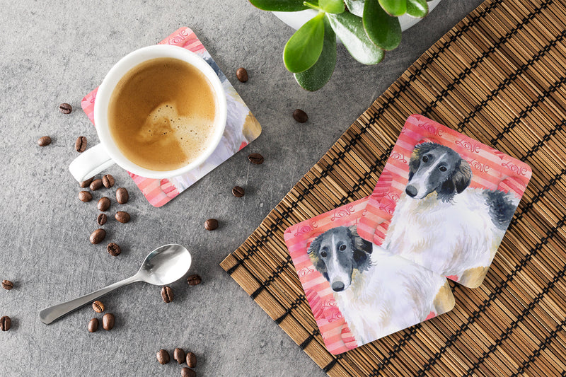 Borzoi Love Foam Coaster Set of 4 BB9759FC