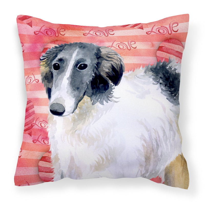 Borzoi Love Fabric Decorative Pillow BB9759PW1818