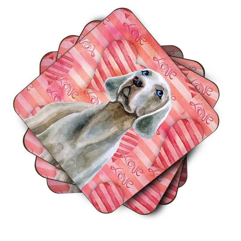 Weimaraner Love Foam Coaster Set of 4 BB9761FC