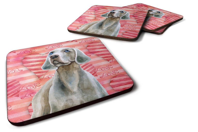 Weimaraner Love Foam Coaster Set of 4 BB9761FC