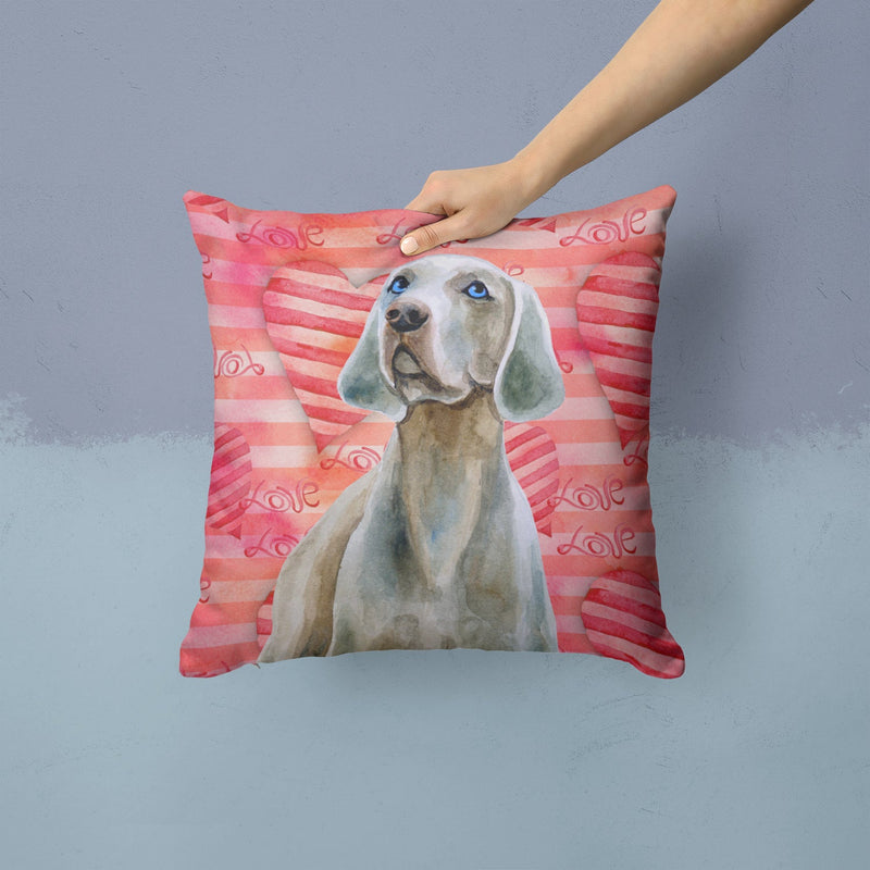 Weimaraner Love Throw Pillow - 14x14 Decorative Pillow – Art for Your Home & Patio BB9761PW1414