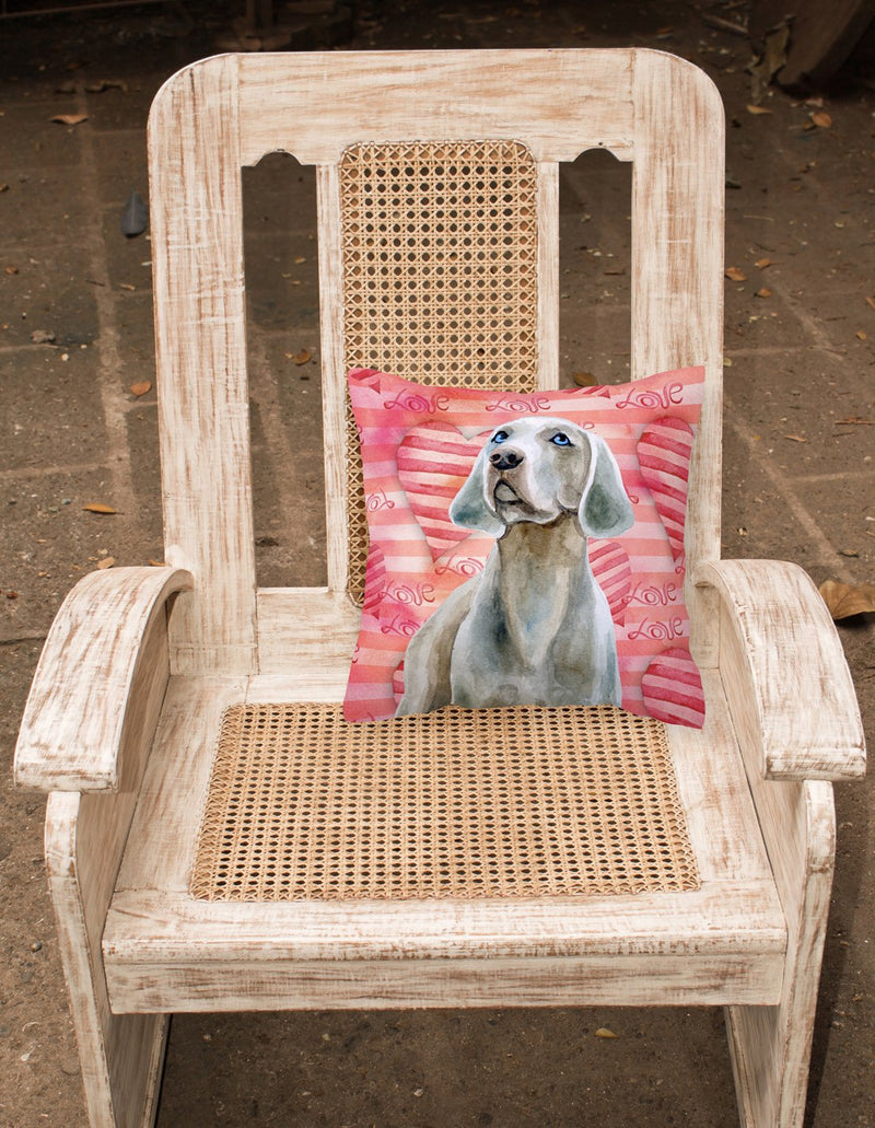 Weimaraner Love Fabric Decorative Pillow BB9761PW1818