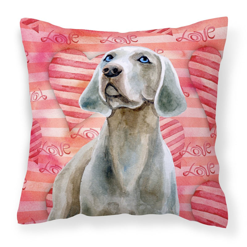 Weimaraner Love Fabric Decorative Pillow BB9761PW1818