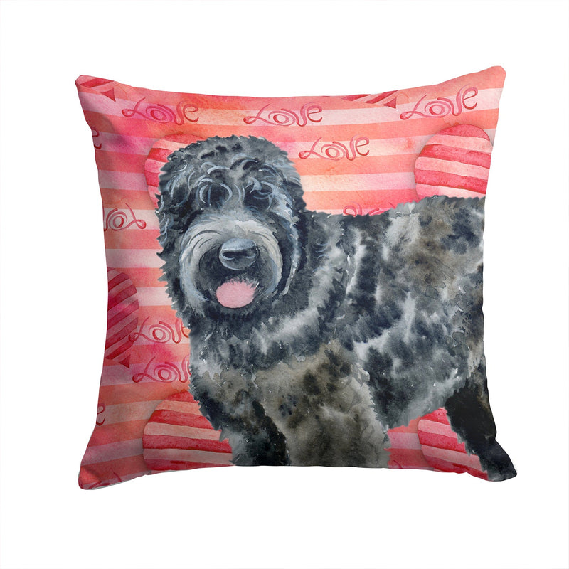 Black Russian Terrier Love Fabric Decorative Pillow BB9764PW1414