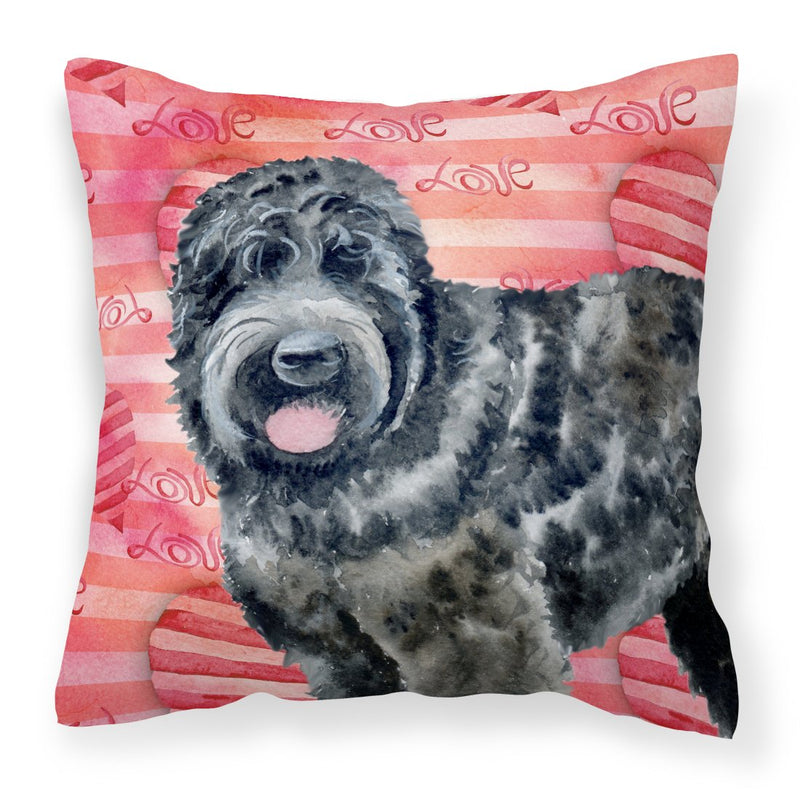 Black Russian Terrier Love Fabric Decorative Pillow BB9764PW1818