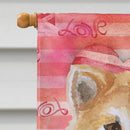 Shiba Inu Love Flag Canvas House Size BB9765CHF